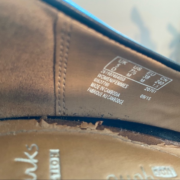 Clarks Stacked Heel Wedge Black 7.5 - Picture 4 of 6